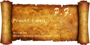 Preckl Fanni névjegykártya